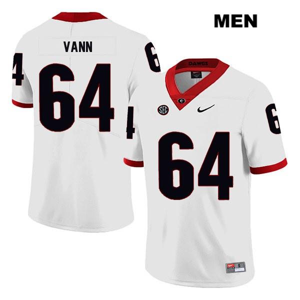 Georgia Bulldogs Men's David Vann #64 NCAA Legend Authentic White Nike Stitched College Football Jersey BST8656NS